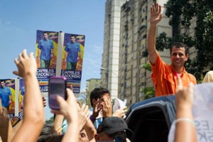 Henrique Capriles Radonski, running opposite President Hugo Chavez in Venezuela's next presidential election to be held Oct. 7. Capriles' campaign was forced to address corruption allegations when a campaign aide was caught on video supposedly taking a bribe. Photo credit: Reuters/Carlos Garcia Rawlins