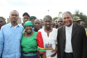 Harry Nicolas ( second from the right) posing with leaders in Ouanaminthe 