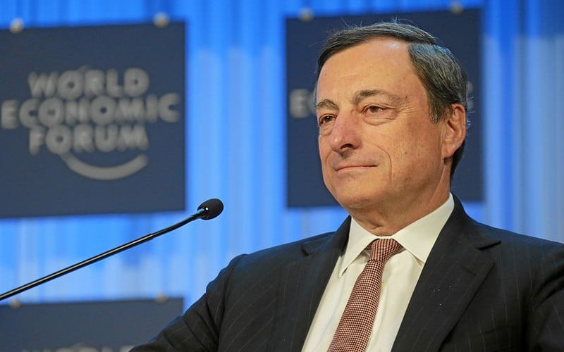 European Central Bank President Mario Draghi at the World Economic Forum