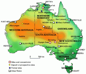 Australian Uranium Mining; Source: world-nuclear.org