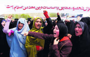 “We want our rights! We want equality!” – “Death to the enemies of Islam!”