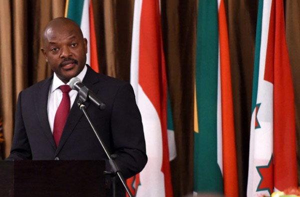  President of Burundi Pierre Nkurunziza addresses guests during the state banquet at Tuyhuis in Cape Town. (Photo: DOC)