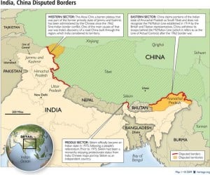 India-China Border - From Heritage Foundation