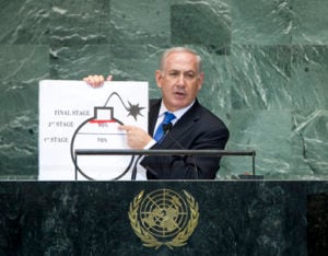 Prime Minister Benjamin Netanyaju of Israel complained of Iran's uranium-enrichment program before the UN General Assembly in 2012. (Photo: UN Photo)