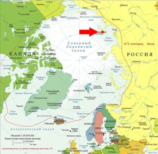 Map of New Siberian Islands. (c) topwar.ru
