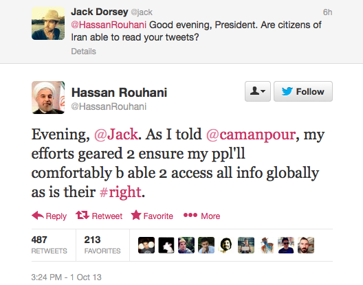 Rouhani Twitter Jack Dorsey