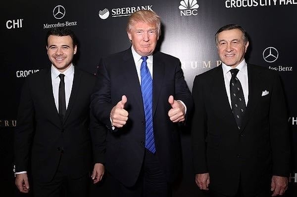 Emin Agalarov, Donald Trump, and Aras Agalarov (Life.ru)