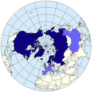 Arctic Council Map. Permanent members in dark blue; observers in light blue.
