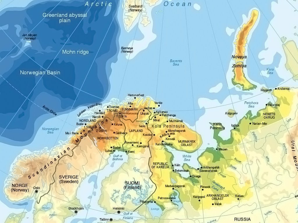 Map of the Barents Region. © Testbedstudio