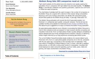 Moody's produces "Bottom Rung" List