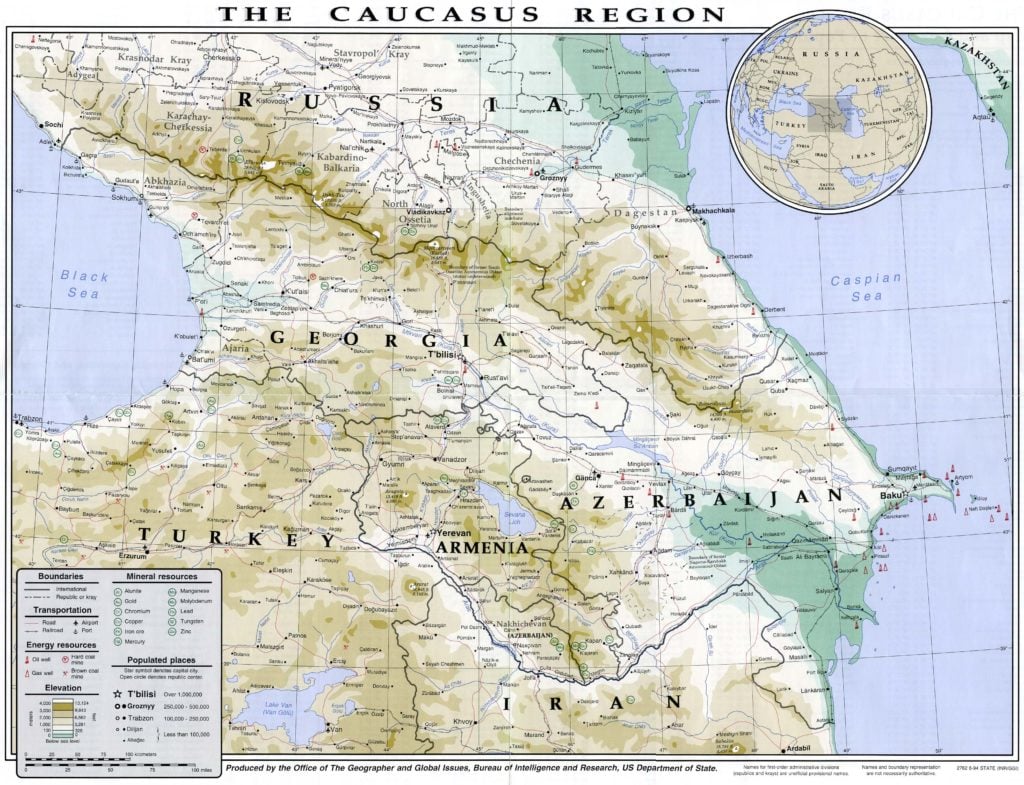 Map of the Caucasus Region