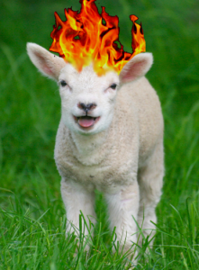 Artist's depiction of a firesheep based on multiple witness statements.