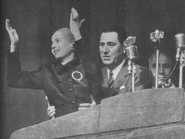 Argentina's populist leaders, Juan and Eva Peron in 1951.  Source: Wikimedia