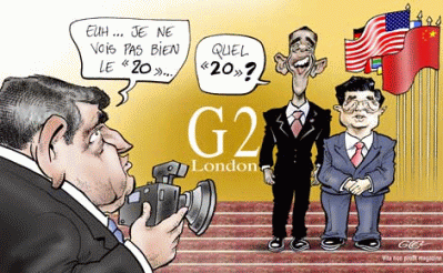 Presidents Obama and Hu (cartoon).  Source:  Google Images