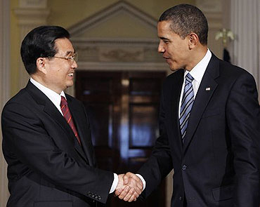 Presidents Hu and Obama  Source:  Google Images
