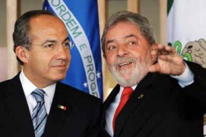 "G-2": Brazil's President Lula and Mexico's President Calderon: Whose fiscal ship faces calmer seas?  Source:  Google Images