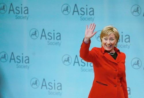 US Secretary of State Hillary Clinton speaking about her upcoming trip to Asia.  Credit: Mario Tama, Getty Images