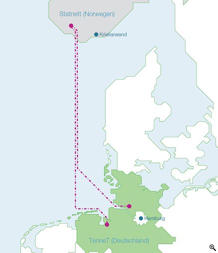 The planned Statkraft cables across the North Sea. (c) business-on.de