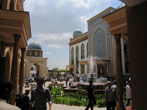 mosque courtyard in Dushanbe, Tajikistan, May 2014