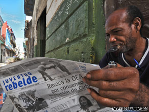 AP photo: Juventud Rebelde reports on OAS decision AP photo: Juventud Rebelde reports on OAS decision