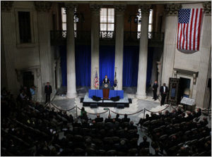 Obama Takes Reform Fight to Wall Street
