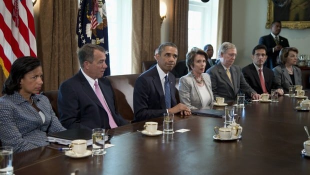 President Obama and other U.S. policymakers meet in 2013 to discuss action on Syria (Photo: stephen_medlock via Flickr).