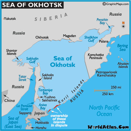 Map: Sea of Okhotsk.