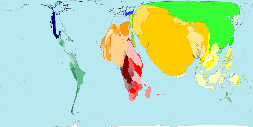 WorldMapper's visual representation of world poverty 