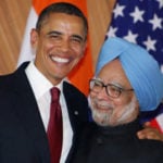 President Obama and Prime Minister Singh at their press conference in New Delhi.  Credit: PTI.