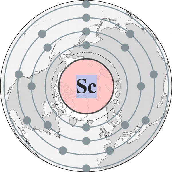 Scandium in the Arctic. © Mia Bennett. Adapted from Wikipedia and World Atlas images.