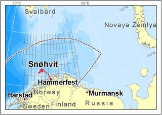 Map of Snoehvit's location. From StatoilHydro.