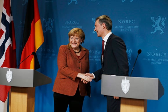 Merkel & Stoltenberg meet in Oslo. (c) Torbjørn Kjos Violence / SMK