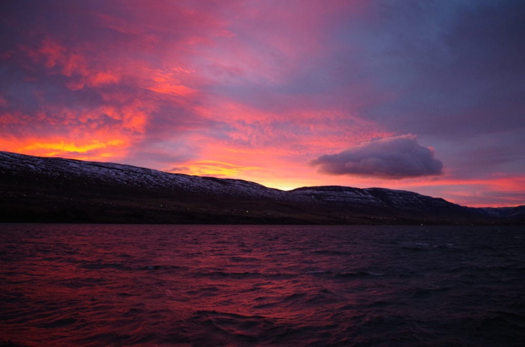 Conferences might require you to get up early, but at least in Akureyri, the benefit is of seeing otherworldly polar sunrises. (c) Mia Bennett