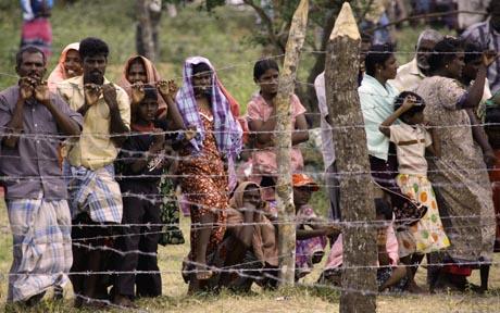 Civilians at a refugee camp located on the outskirts of a northern Sri Lankan town Photo: REUTERS Source: Telegraph