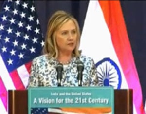 Secretary Clinton Nudges India to Embrace the Leadership Role