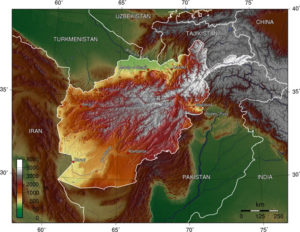 Afghanistan: Topography Map