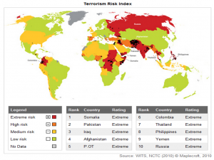Maplecroft's Analysis of Terror Risk Countries