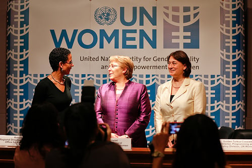 UN Women Executive Director Michelle Bachelet holds a press conference in Thailand on 6 December 2012. (UN Women/Piyavit Thongsa-Ard)