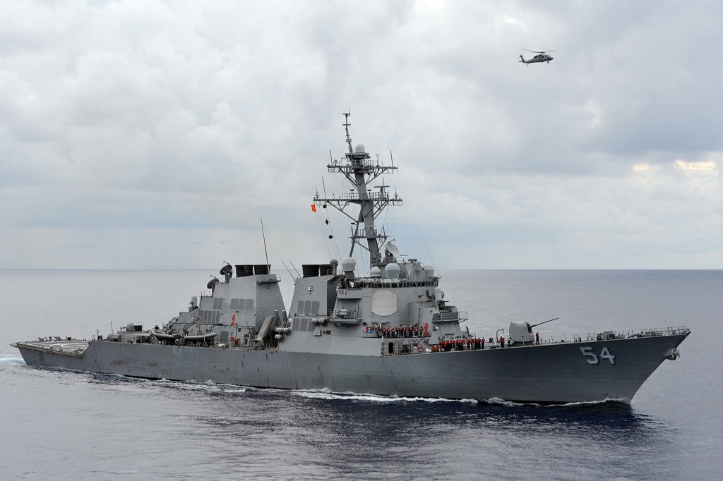 The U.S. Navy guided-missile destroyer USS Curtis Wilbur patrols in the Philippine Sea in this August 15, 2013 file photo. (REUTERS)